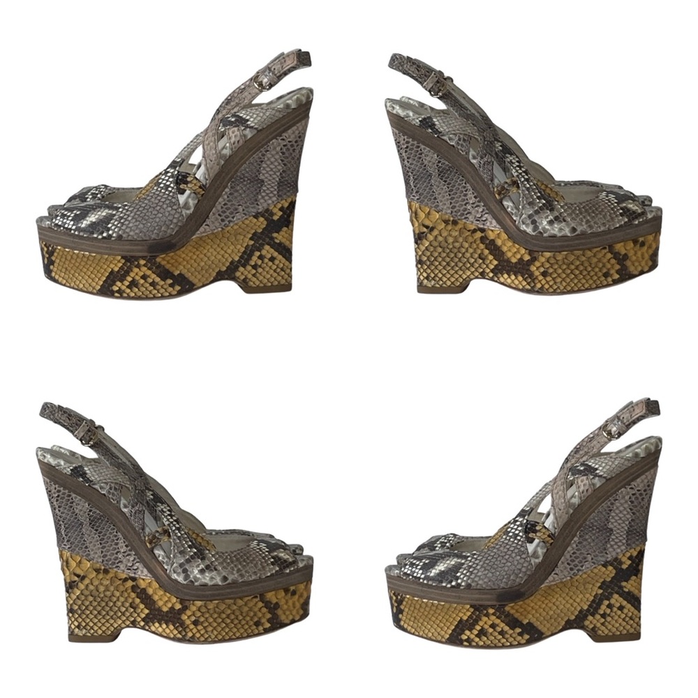 Gucci Python Kotao Wedge Sandals - image 3